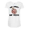 mo money mo pizzas 1 Maternity Scoop Neck T-shirt