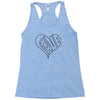 men's love heart outline valentine's day t shirt Racerback Tank