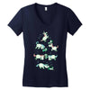 angry unicorns Women's V-Neck T-Shirt