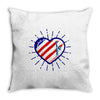 heart us flag 4th july fredom america usa Throw Pillow