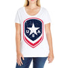 land of the free shield Ladies Curvy T-Shirt