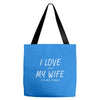 i love my wife ~ mens funny fishing Tote Bags