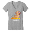yoga pug exhale Women's V-Neck T-Shirt