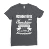 October Girls Are Sunshine Mixed With A Little Hurricane Ladies Fitted T-Shirt