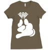 cartoon hands holding diamond Ladies Fitted T-Shirt