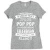 Super Cool Pop Pop Of A Freaking Awesome Grandson Ladies Fitted T-Shirt