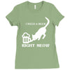 i need a beer right meow Ladies Fitted T-Shirt