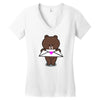 brown Women's V-Neck T-Shirt