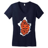 halloween pumpkins burst Women's V-Neck T-Shirt