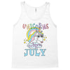 unicorns are born in july cute unicorn Tank Top