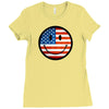 patriotic smiley face Ladies Fitted T-Shirt