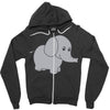 elephant cute Zipper Hoodie