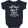 cat hair don't care cute crazy cat Baby Bodysuit