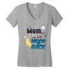 mom moon&amp;back Women's V-Neck T-Shirt