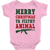 Merry Christmas Ya Filthy Animal Baby Bodysuit