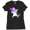 dabbing unicorn Ladies Fitted T-Shirt