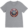 cotton captain america shield distressed, ideal gift or present V-Neck Tee