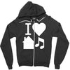 i love house music dj baseball Zipper Hoodie