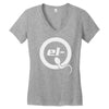 el q white logo Women's V-Neck T-Shirt