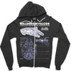 millennium falcon blueprint Zipper Hoodie