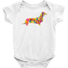dachshund flower 2 Baby Bodysuit