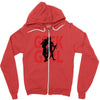 geek girl 3 4 sleeve baseball Zipper Hoodie