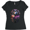 Colorful Skull Women's Triblend Scoop T-shirt