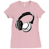 headphones black humor Ladies Fitted T-Shirt