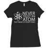 science tshirt never trust an atom Ladies Fitted T-Shirt