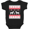 reindeer christmas ugly sweater Baby Bodysuit