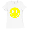 smiley face mens Ladies Fitted T-Shirt