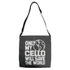 only my cello will save the world Adjustable Strap Totes