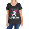 september born unicorns Ladies Curvy T-Shirt