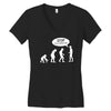 banksy funny human evolution indie Women's V-Neck T-Shirt