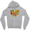 color flower Zipper Hoodie