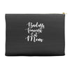 badass feminist cat mom Accessory Pouches