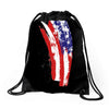july 4th flag Drawstring Bags
