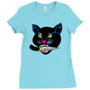 balck cat Ladies Fitted T-Shirt