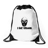i eat vegans Drawstring Bags