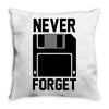 never forget floppy disk Throw Pillow