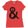 peace and love tshirt party heart tee no war stoner hippie sign ladies Ladies Fitted T-Shirt