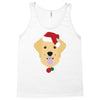 golden retriever dog with red santa's hat Tank Top