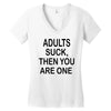 adults suck (2) Women's V-Neck T-Shirt