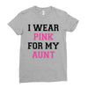i wear pink for my aunt breast cancer Ladies Fitted T-Shirt