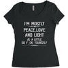 i'm mostly peace, love and light &amp; a little go fuck yourself Women's Triblend Scoop T-shirt