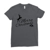 merry christmas flower Ladies Fitted T-Shirt