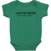 i may be wrong Baby Bodysuit