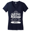 Queens Are Born In May Women's V-Neck T-Shirt