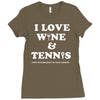 wine and tennis tee Ladies Fitted T-Shirt