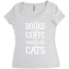 read books drink coffee eat chocolate pet cats Women's Triblend Scoop T-shirt
